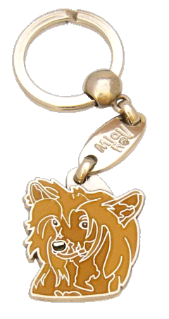CHINESE CRESTED DOG BROWN <br> (keyring, engraving included)